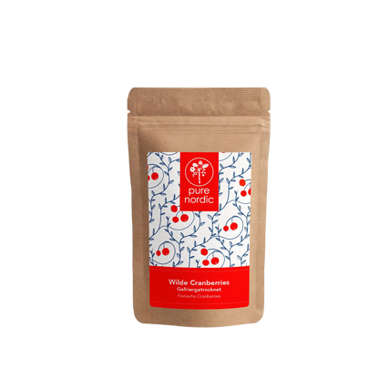 Verpackung von Pure Nordic mit gefriergetrockneten Cranberries